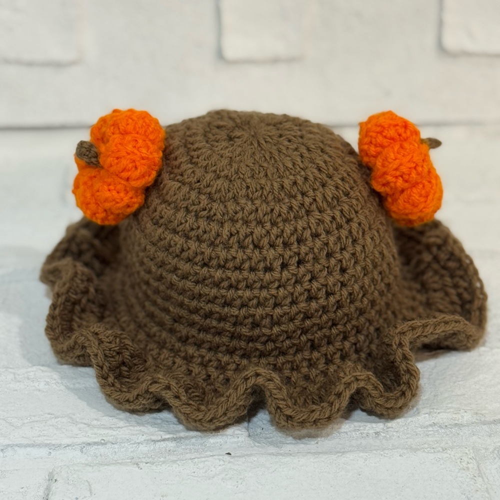 Kids Crochet pumpkin ear Hat
